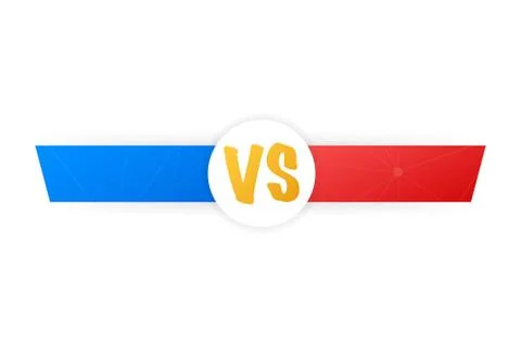 VS Versus Blue and red comic design. Battle banner match, vs letters competit Stock Illustration