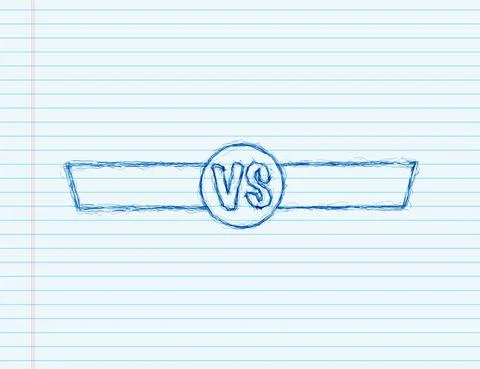 VS Versus Blue and red comic design. Battle banner match, vs letters competition Stock Illustration
