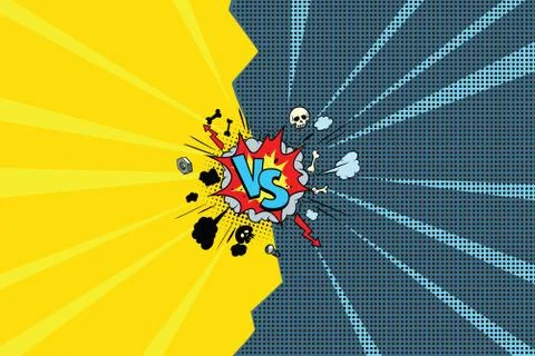 Vs versus comic pop art Stock Illustration