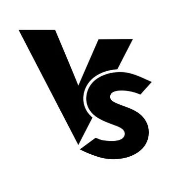VS versus letters vector logo icon isolated on white background. VS versus sy Stock Illustration