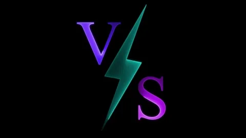 VS versus neon animated on black background. glowing neon versus text . Stock Footage 299523012