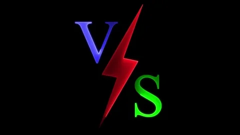 VS versus neon animated on black background. glowing neon versus text . Stock Footage 299523059