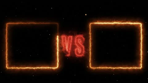VS. Versus Text and Box Fire Effect gaming battleground concept. Stock Footage 282362724