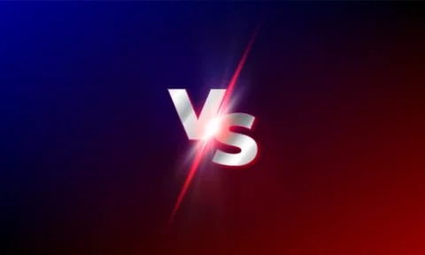 VS versus vector background. Red and blue mma fight competition VS light blas Illustrazione stock