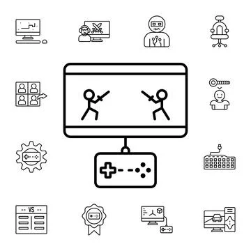 Vs wars, game, game controller flat vector icon in esport pack Stock Illustration