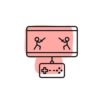 Vs wars, game, game controller with color shadow vector icon in esport set Stock Illustration