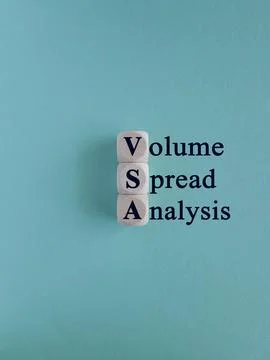 VSA - Volume Spread Analysis symbol. Wooden cubes with word VSA. Stock Photos