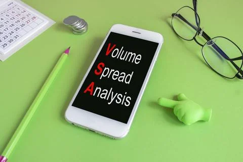 VSA, Volume Spread Analysis symbol. Concept words Volume Spread Analysis Stock Photos