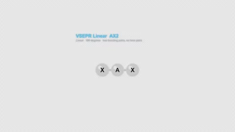 VSEPR Linear AX2 Ball And Stick Model Animation Labeled Alpha 4K Stock-Footage 339310012