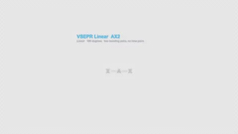 VSEPR Linear AX2 Lewis Structure Animation Labeled Alpha 4K Stockbeeldmateriaal 339310028