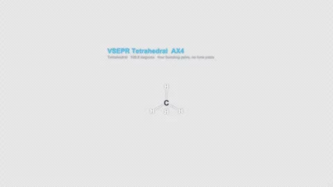 VSEPR Tetrahedral AX4 Lewis Structure Animation Labeled Alpha 4K Stock-Footage 339311463