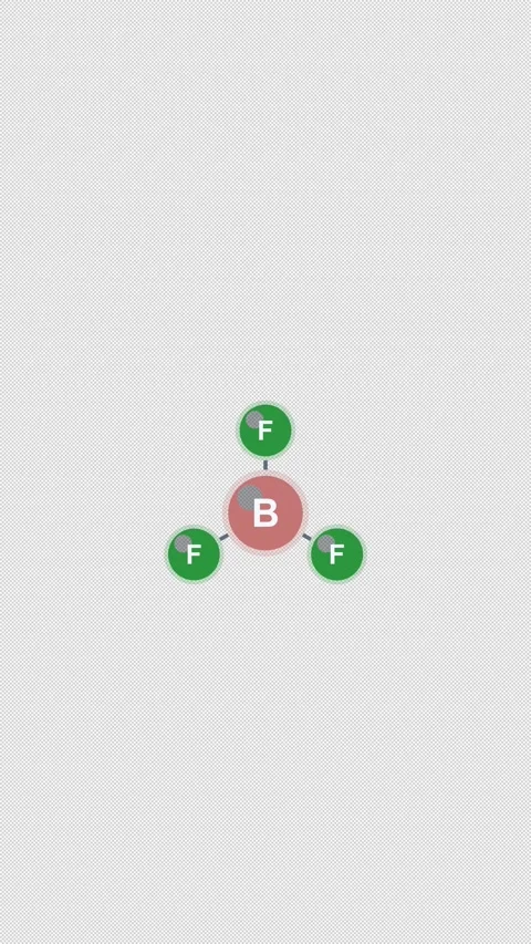 VSEPR Trigonal Planar AX3 Ball And Stick Model Clean No Text Vertical 9x16 Light 库存影片 339506097