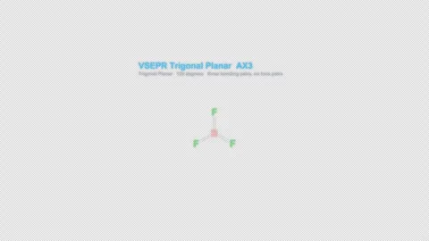VSEPR Trigonal Planar AX3 Lewis Structure Animation Labeled Alpha 4K 動画素材 339311399