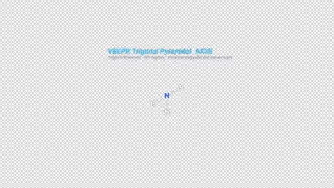 VSEPR Trigonal Pyramidal AX3E Lewis Structure Animation Labeled Alpha 4K Видео 339311352