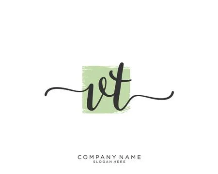 VT Initial handwriting logo design Stock Illustration