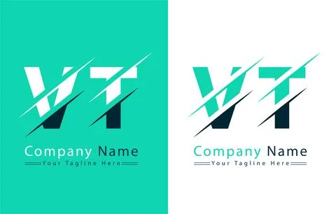 VT Letter Logo Design Template. Vector Logo Illustration Stock Illustration