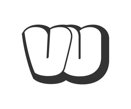 VU logo, bubble comic lettering, rounded in graffiti style black and white .. Stock Illustration