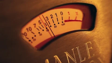 VU Meter, Analog Display Stock Footage 96378984