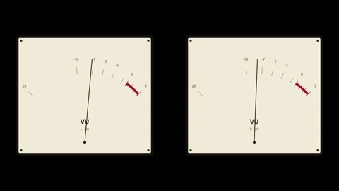 VU meter animation cream stereo 스톡 동영상 345125498