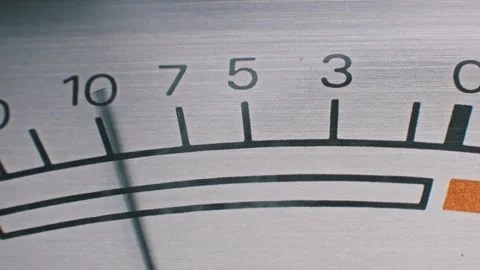 VU Meter Close Up: Analog Audio Level 스톡 동영상 293689311