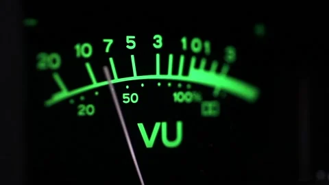 VU Meter Close Up Selective Focus Volume Meter Stock Footage 155863549