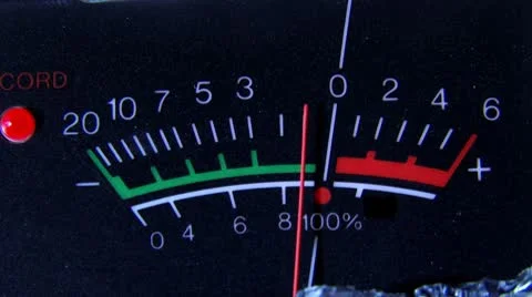 VU meter, closeup, pan left Video stock 8948511