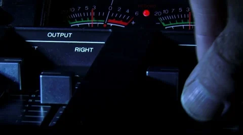 VU meter, hand, increasing the volume Video stock 8948442