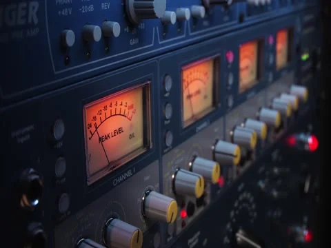 VU meter in a recording studio Stock Footage 82012794