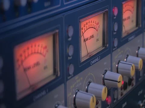 VU meter in a recording studio Stock Footage 95883510