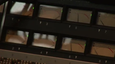 VU meter on sound desk Stock Footage 924760