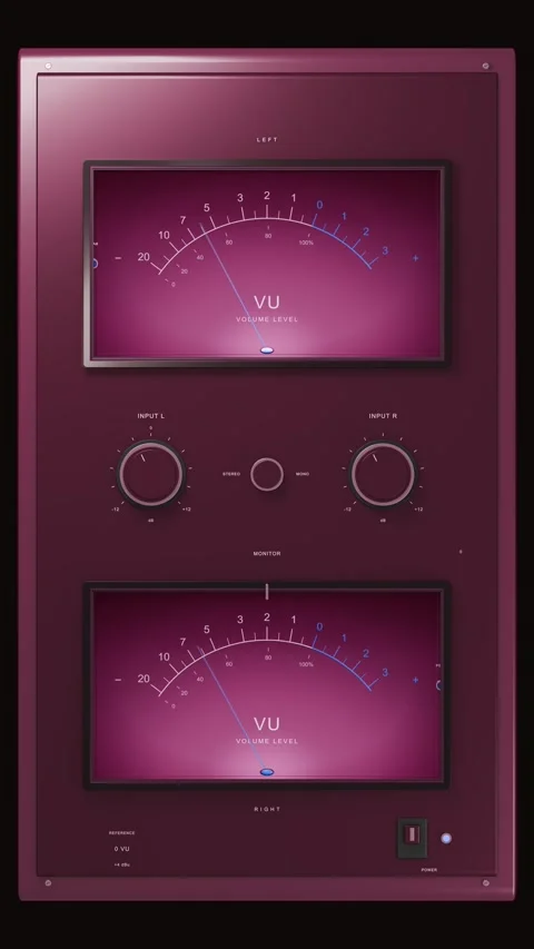VU meter stereo ultraviolet vertical Stock Footage 345808080