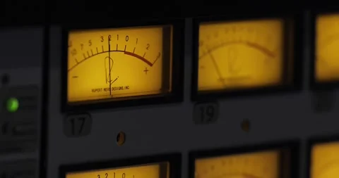 Vu meters are working in close up. Stock Footage 246682839