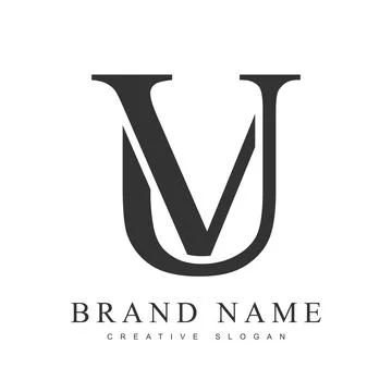 VU trendy logotype template. Initial letter v and u classic font style. Cre.. Illustrazione stock