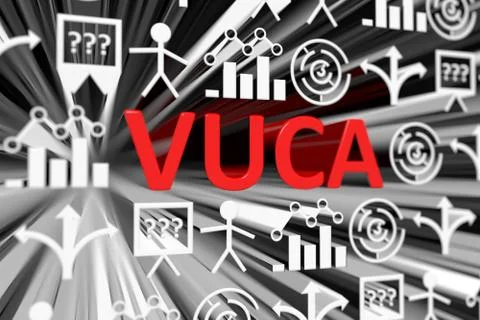 VUCA concept blurred background 3d render illustration Stock Illustration