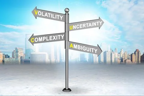VUCA concept - volatility,uncertainty, complexity, ambiguity Illustrazione stock