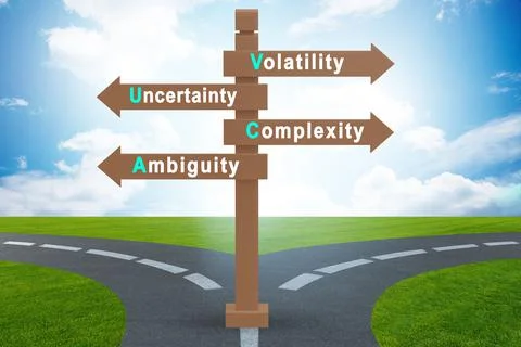 VUCA concept - volatility,uncertainty, complexity, ambiguity Stock Illustration