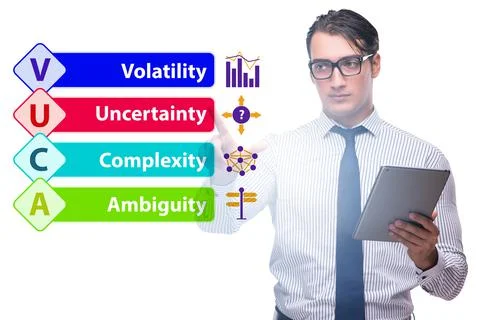 VUCA concept - volatility,uncertainty, complexity, ambiguity Stock Photos