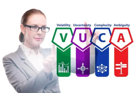 VUCA concept - volatility,uncertainty, complexity, ambiguity Stock Photos