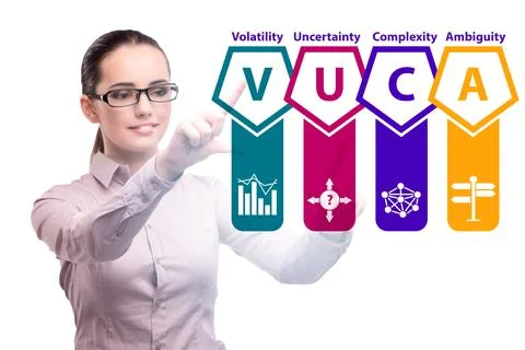 VUCA concept - volatility,uncertainty, complexity, ambiguity Foto stock
