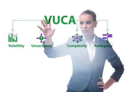VUCA concept - volatility,uncertainty, complexity, ambiguity 库存照片