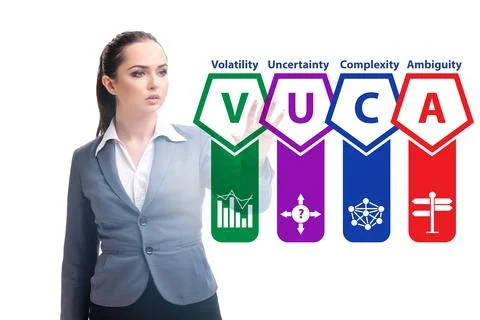 VUCA concept - volatility,uncertainty, complexity, ambiguity Stock Photos