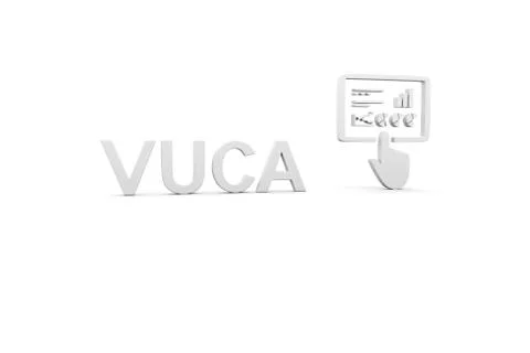 VUCA concept white background 3d render illustration Stock Illustration