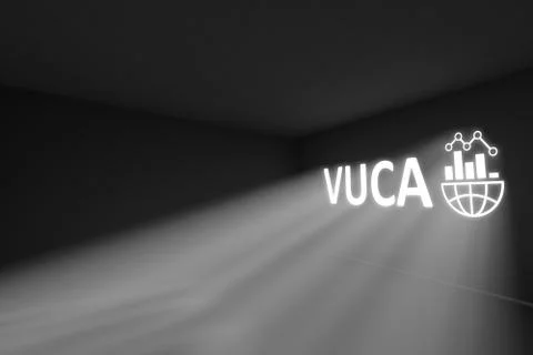 VUCA rays volume light concept 3d illustration Stock Illustration