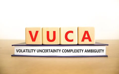 VUCA volatility uncertainty complexity ambiguity symbol. Words VUCA volatilit Fotos de archivo