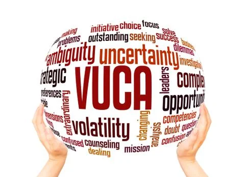 VUCA word cloud sphere concept Illustrazione stock