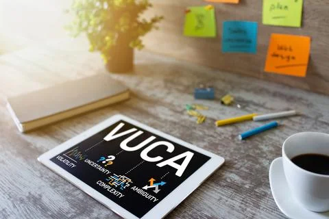 VUCA world concept on screen. Volatility, uncertainty, complexity, ambiguity Fotos de archivo