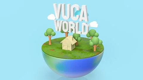 The vuca world  white text for abstract background concept 3d rendering 스톡 일러스트