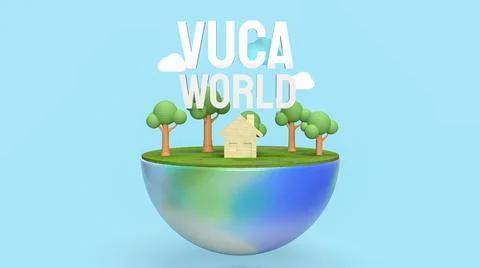 The vuca world  white text for abstract background concept 3d rendering Stock Photos