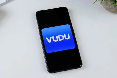 Vudu app logo on a smartphone screen Stock Photos
