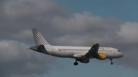 Vueling Airbus A320 landing Stock Footage